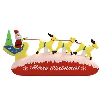 vidaXL Kerstdecoratie kerstman en rendieren opblaasbaar LED, Diversen, Verzenden, Nieuw