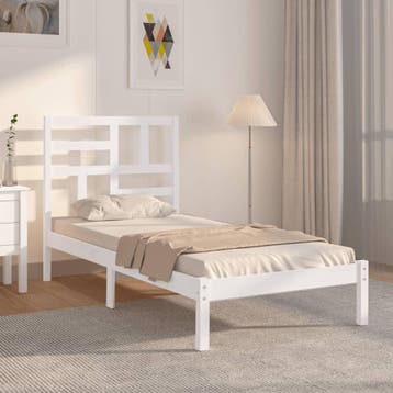 vidaXL Bedframe massief hout wit 90x190 cm, Verzenden, Nieuw