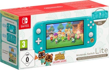 Nintendo Switch Lite Turquoise Animal Crossing Edition in..., Games en Spelcomputers, Ophalen of Verzenden, Zo goed als nieuw