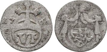 6 Pfennig unedierte variante 1760 Fs Sachsen Weimar Eisen..., Verzenden, België