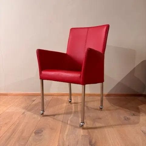 Leren eetkamerstoel Comfort, wieltjes, armleuning, Toledo, Huis en Inrichting, Stoelen, Nieuw, Eén, Leer, Ophalen of Verzenden