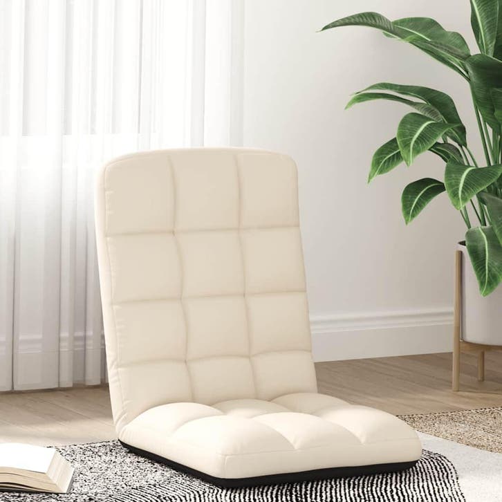 vidaXL Opvouwbare vloerstoel linnen 71x51x62 cm, Maison & Meubles, Chaises, Envoi