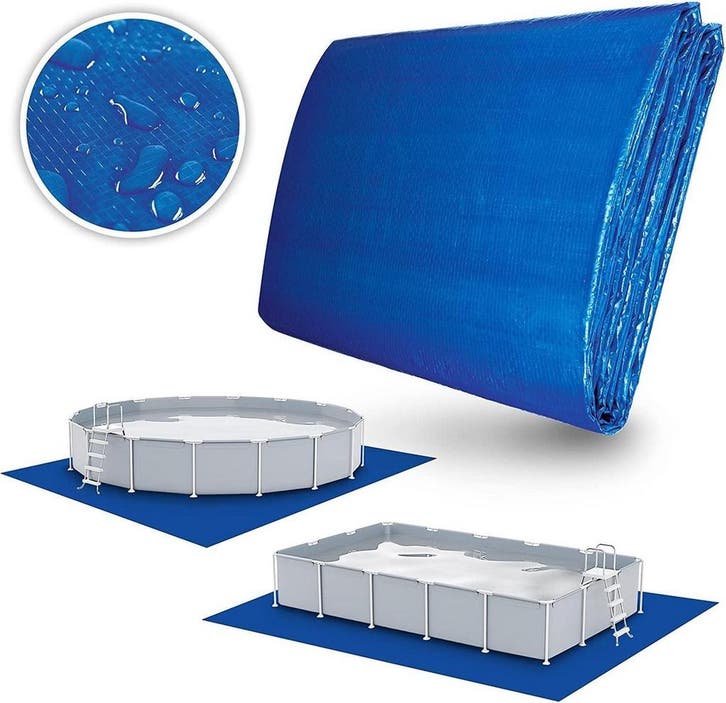 Grondzeil zwembad - Scheurbestendig - 396x396 cm - Blauw - T, Maison & Meubles, Accessoires pour la Maison | Autre, Envoi