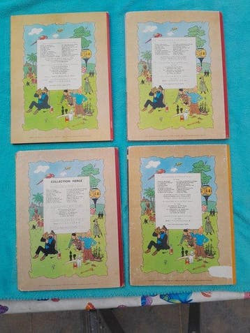 Tintin T10 + T18 + T19 + T22 - 4 Album - Herdruk - 1958/1968, Livres