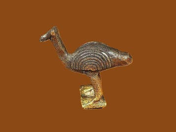 Gewichten om figuurlijk goud te wegen. Twee vogels. -