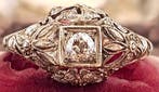 Zonder minimumprijs - Ring - 9 kt. Roségoud, Zilver Diamant