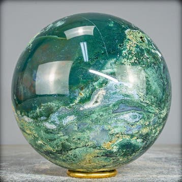 Topkwaliteit natuurlijke mosagaat, zeer artistiek Sphere-