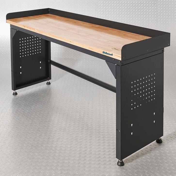 Datona Werkbank PRO - eiken werkblad - 200 cm - zwart -, Bricolage & Construction, Établis, Enlèvement ou Envoi