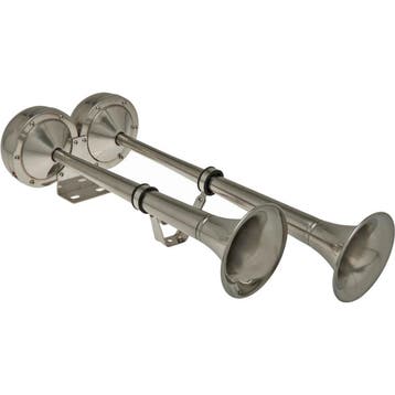 Rvs Scheepshoorn 12V 2-Tonig 115dB 47cm, Ophalen of Verzenden, Nieuw