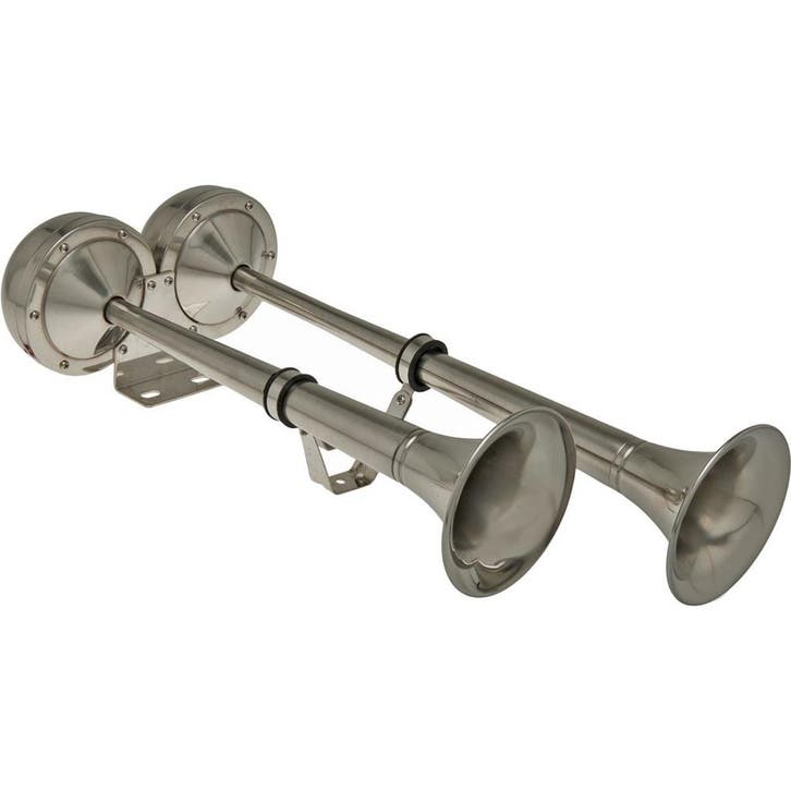 Rvs Scheepshoorn 12V 2-Tonig 115dB 47cm, Sports nautiques & Bateaux, Accessoires navigation, Enlèvement ou Envoi