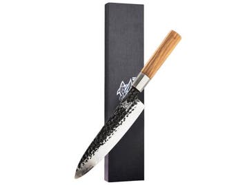 Veiling - Messerhai Koksmes 20cm AUS10 Damascus Kansu, Huis en Inrichting, Nieuw