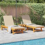 vidaXL Ligstoel 2-persoon 3 pcs Bruin Massief Acacia Hout, Verzenden, Nieuw