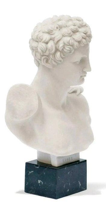 Beeld, Hermes - 28 cm - Carrara marmer
