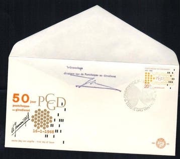 Nederland 1968/1987 - FDC E88 en E118xx met handtekening, Gestempeld