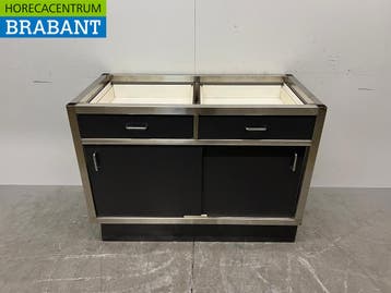 Meuble bas en acier inoxydable, 2 portes coulissantes et 2, Verzenden
