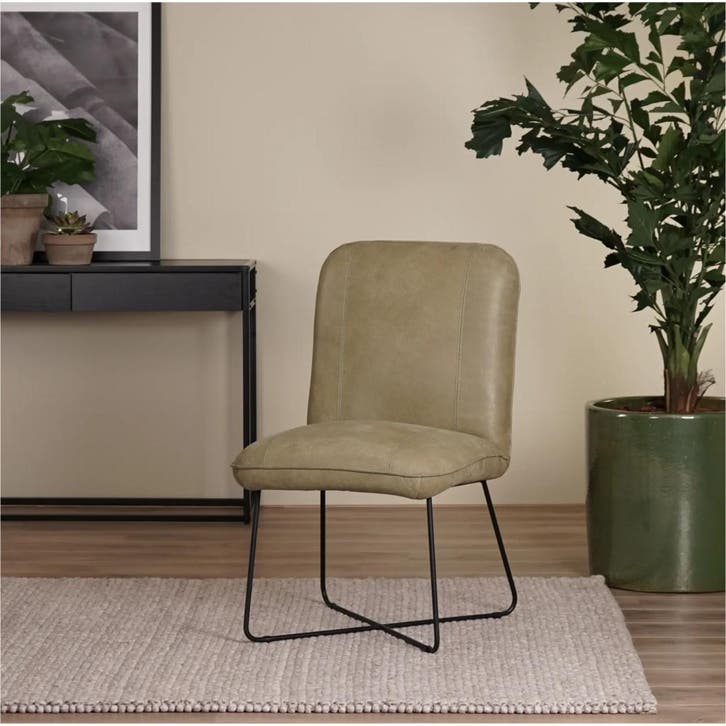 Smile - Kenia leer Olijfgroen, Huis en Inrichting, Stoelen, Nieuw, Eén, Leer, Ophalen of Verzenden