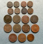 Nederland. 1822- 1924 Leuke verzameling van 8 x ½ cent en 11, Postzegels en Munten