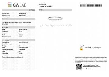 Zonder minimumprijs - Armband - 14 karaat Witgoud - 4.50ct.