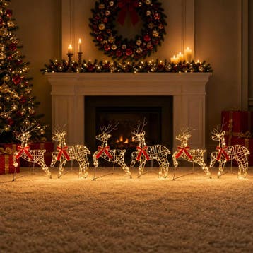 vidaXL Kerst Rendier 6 st 270 LEDs Warmwit, Verzenden, Nieuw