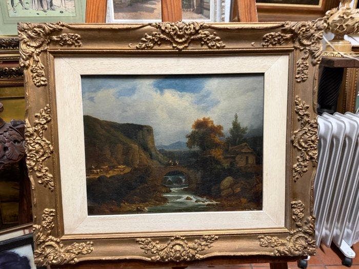 Europese school (XIX) - Paisaje romántico, Antiek en Kunst, Kunst | Schilderijen | Klassiek