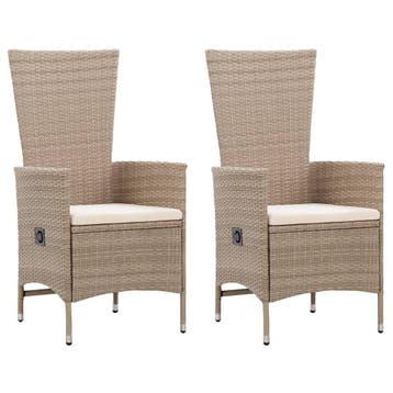 Tuinstoelen met kussen | Retour deal | Knallerprijs, Tuin en Terras, Verzenden, Zo goed als nieuw, Rotan, Verstelbaar