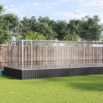vidaXL Volière met verlengstuk 932x307x212 m staal, Verzenden