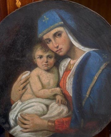 Scuola napoletana (XVIII) - Madonna con Bambino, Antiek en Kunst