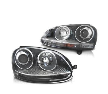 PHARES XÉNON VOLKSWAGEN VW GOLF 5 LOOK GTI 03-08 FOND NOIR, Verzenden