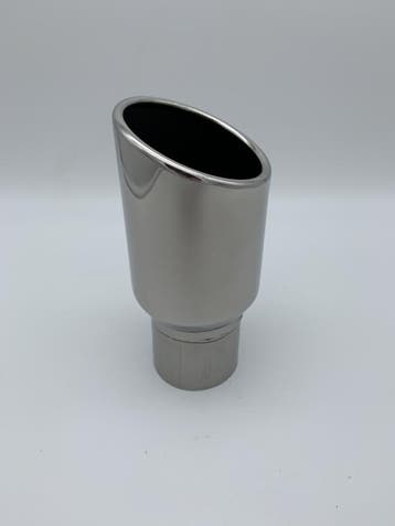 RVS slant-cutt eindstuk 3 inch rolled edge, Ophalen of Verzenden