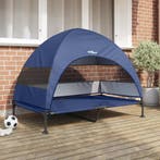 vidaXL Verheven Hondenbed Marineblauw 127 x 81 x 108 cm Stof, Verzenden