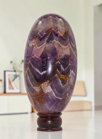 KAMR GEM Natuurlijk Chevron Amethist Kosmisch Ei 210 mm
