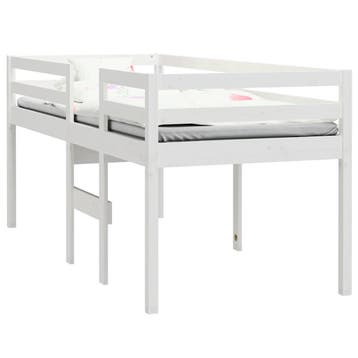 vidaXL Hoogslaper massief grenenhout wit 90x190 cm, Verzenden, Nieuw