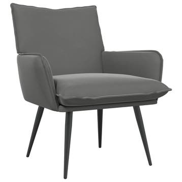 vidaXL Fauteuil Donkergrijs fluweel, Verzenden, Nieuw