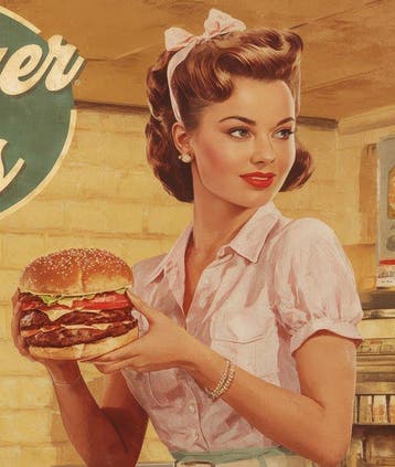 Kleury.art - 1950s Advertisments: Burger Bliss” by