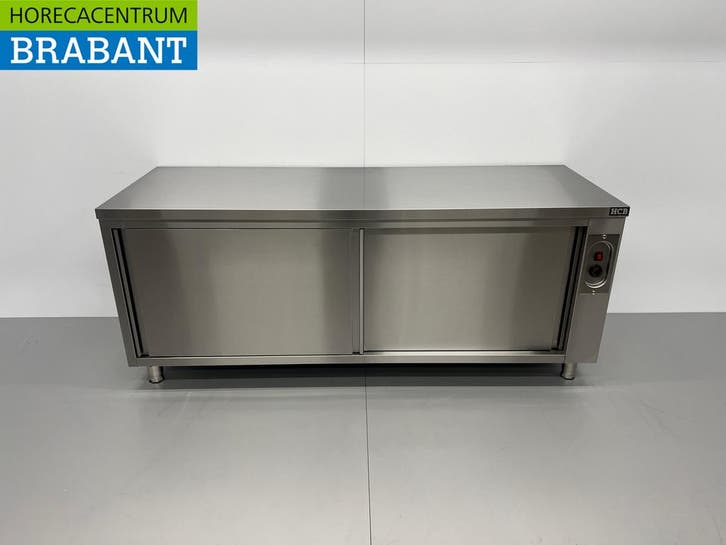 HCB RVS Warmhoudkast Bordenwarmhoudkast 2 schuifdeuren, Zakelijke goederen, Horeca | Keukenapparatuur, Ophalen of Verzenden