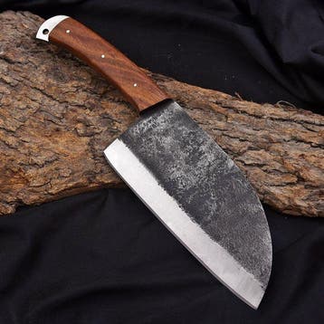 Keukenmes - Chefs knife - hout en gehamerd staal - Noord