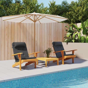 vidaXL Stoelkussens 2 st Adirondack oxford stof zwart, Verzenden, Nieuw