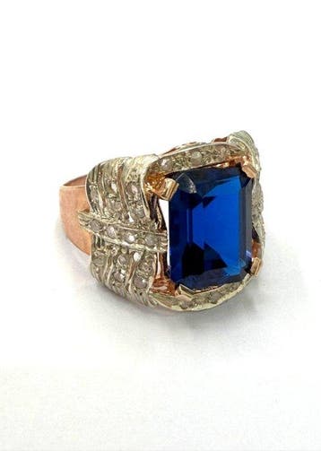 Zonder minimumprijs - Ring - 9 kt. Roségoud, Zilver Spinel -