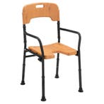 Opvouwbare douchestoel met hygiëne uitsparing - Beuken print, Diversen, Verpleegmiddelen, Ophalen of Verzenden, Nieuw