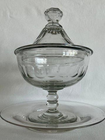 Antieke Compotier / Drageoir - Centre de table - Verrerie en