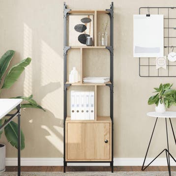 vidaXL Boekenkast met deur 44,5x30x154,5 cm hout sonoma, Verzenden, Nieuw