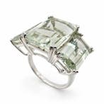 Zonder minimumprijs - Ring Zilver - Prasioliet, Nieuw