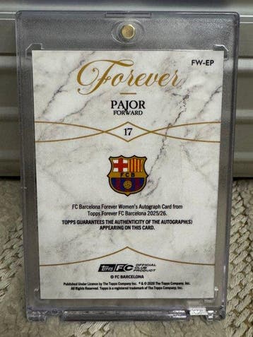 2025/26 Topps Forever Pajor Gesigneerde kaart, Serialized, Nieuw