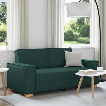 vidaXL 2-zitsbank / zetel Donkergroen 180x78x84 cm Stof, Huis en Inrichting, Zetels | Zetels, Verzenden, Nieuw