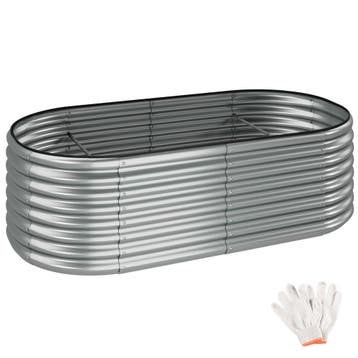 tectake Hoge plantenbak Flormma, 942l, verzinkt, 200x100x60c, Verzenden, Nieuw