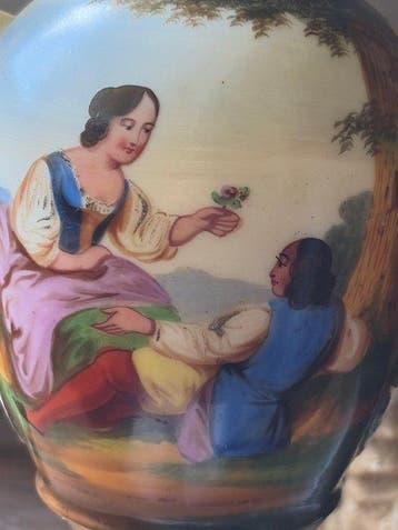 Vaas - Porselein - Empire romantische vaas, Antiek en Kunst