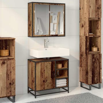 vidaXL Badkamermeubel Set 2 st Oud Hout 65 x 33 x 60 cm, Verzenden