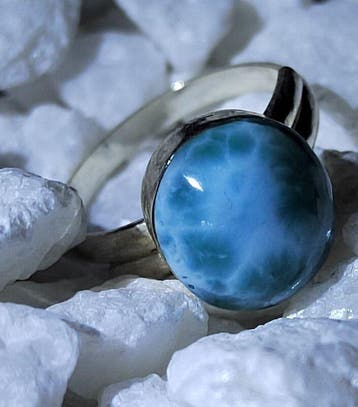 Larimar ring - Hoge kwaliteit - 15,60 ct- 3.12 g