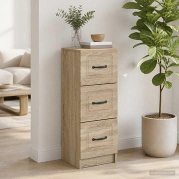 vidaXL Ladekast Sonoma Eiken 33 x 34,5 x 87 cm Bewerkt hout, Verzenden
