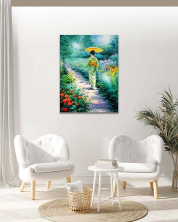 Clelia - Garden Path in Bloom, Antiek en Kunst